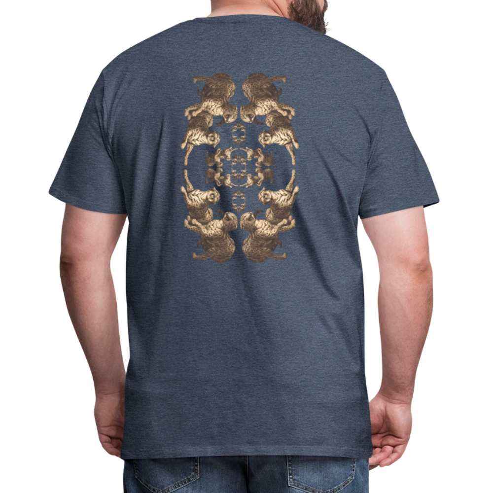 Eye of the Tiger - Batch1 - Männer Premium T-Shirt - Blau meliert