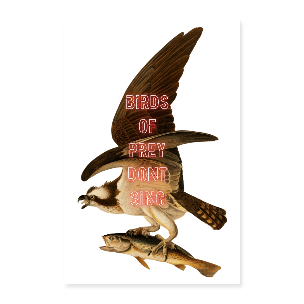 Birds of prey don't sing - Batch1 - Poster 40x60 cm - Weiß