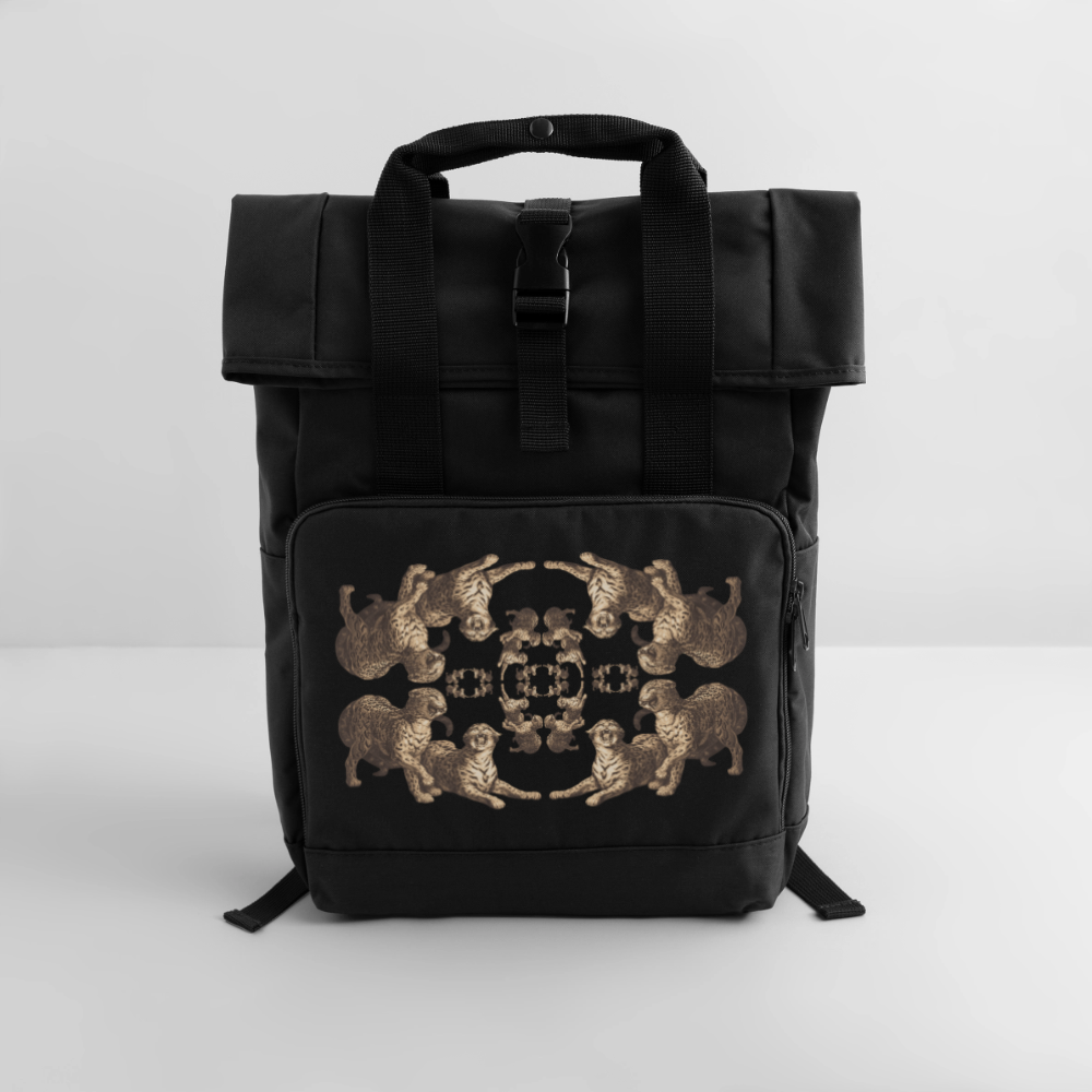 Eye of the Tiger - Batch1 - Rolltop Rucksack mit zwei Griffen - Schwarz