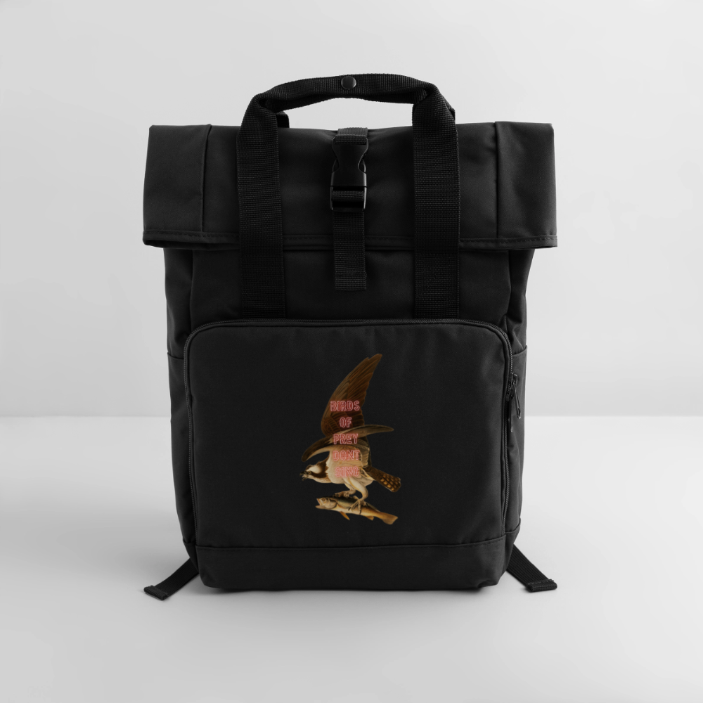 Birds of prey don't sing - Batch1 - Rolltop Rucksack mit zwei Griffen - Schwarz